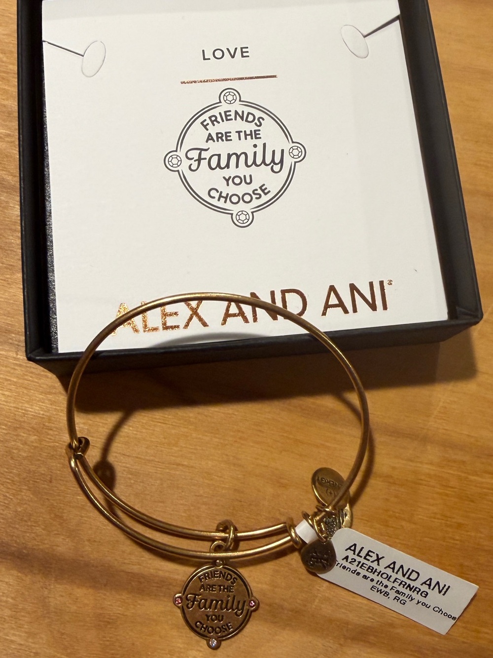 Alex and Ani Gold Friends Are The Family Charm Bangle